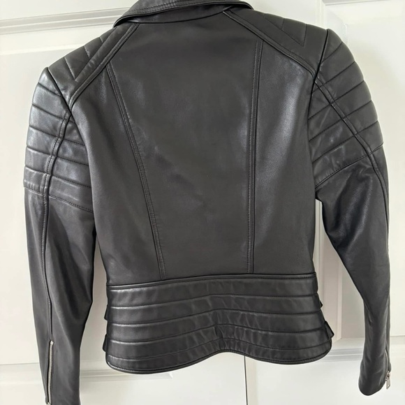 All Saints Black Leather Moto Jacket - Picture 4 of 4